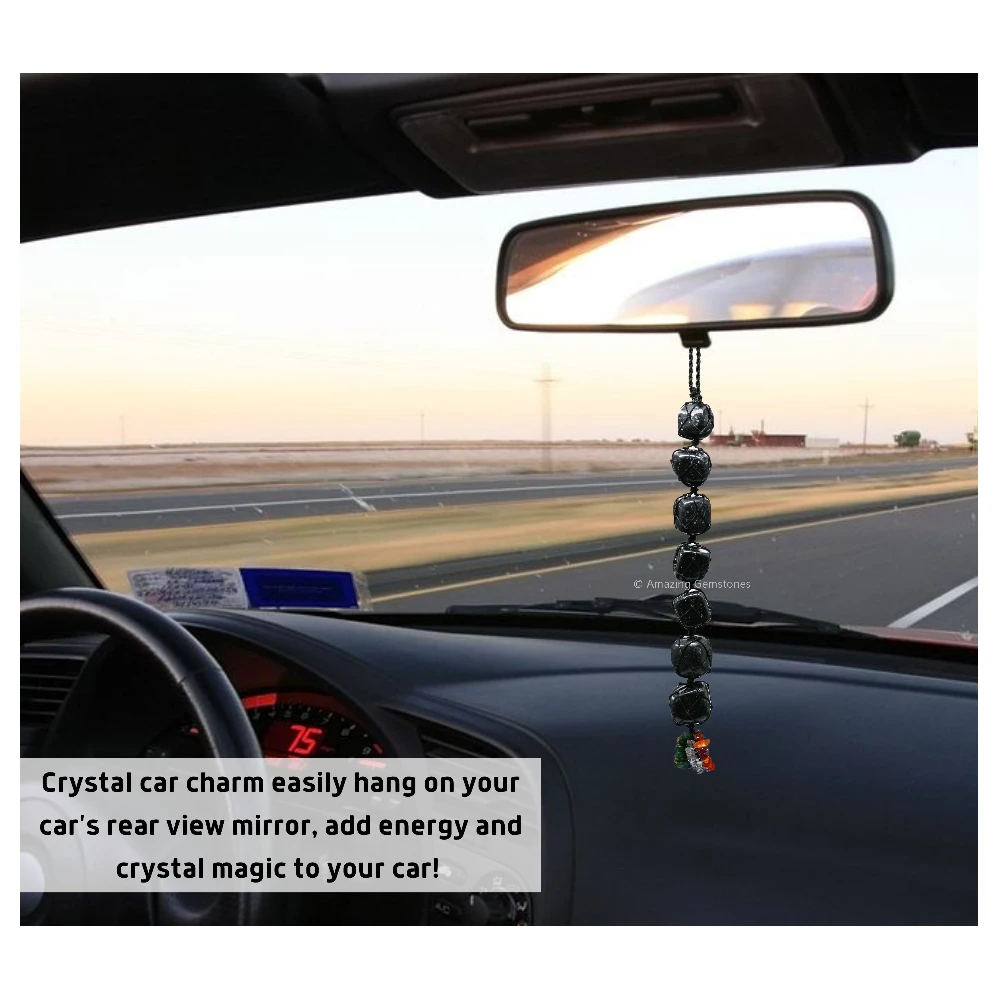 Black Tourmaline Tumbled Car Hanging Ornaments