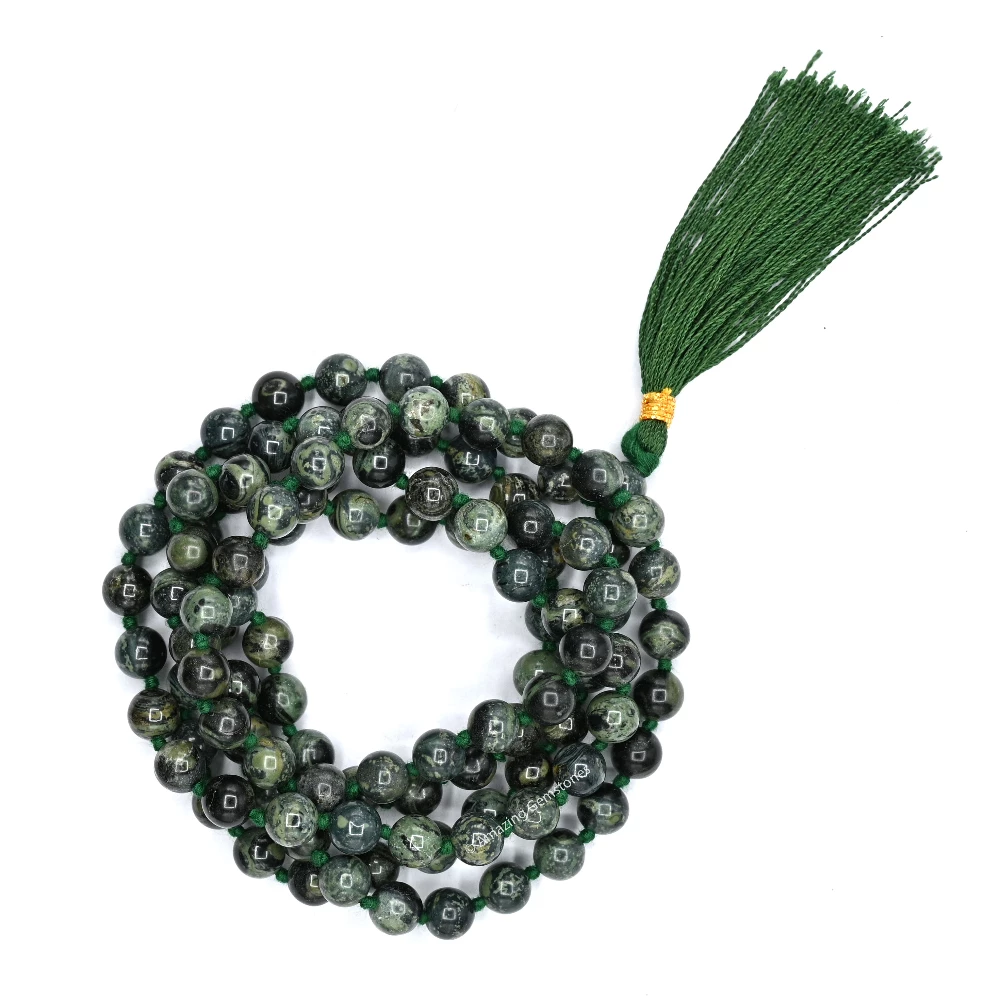 Kambaba Jasper Mala (Hand Knotted)
