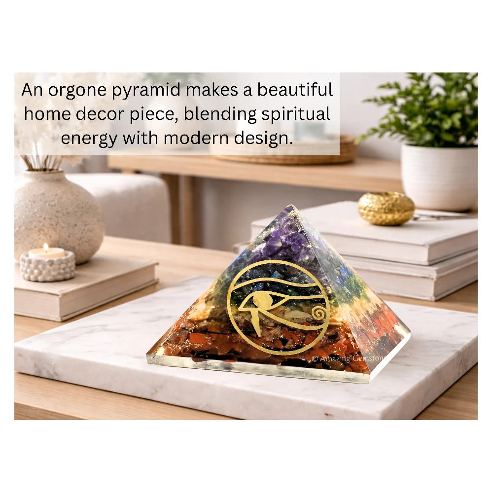 Natural Chakra Orgone Pyramid - Eye of Horus