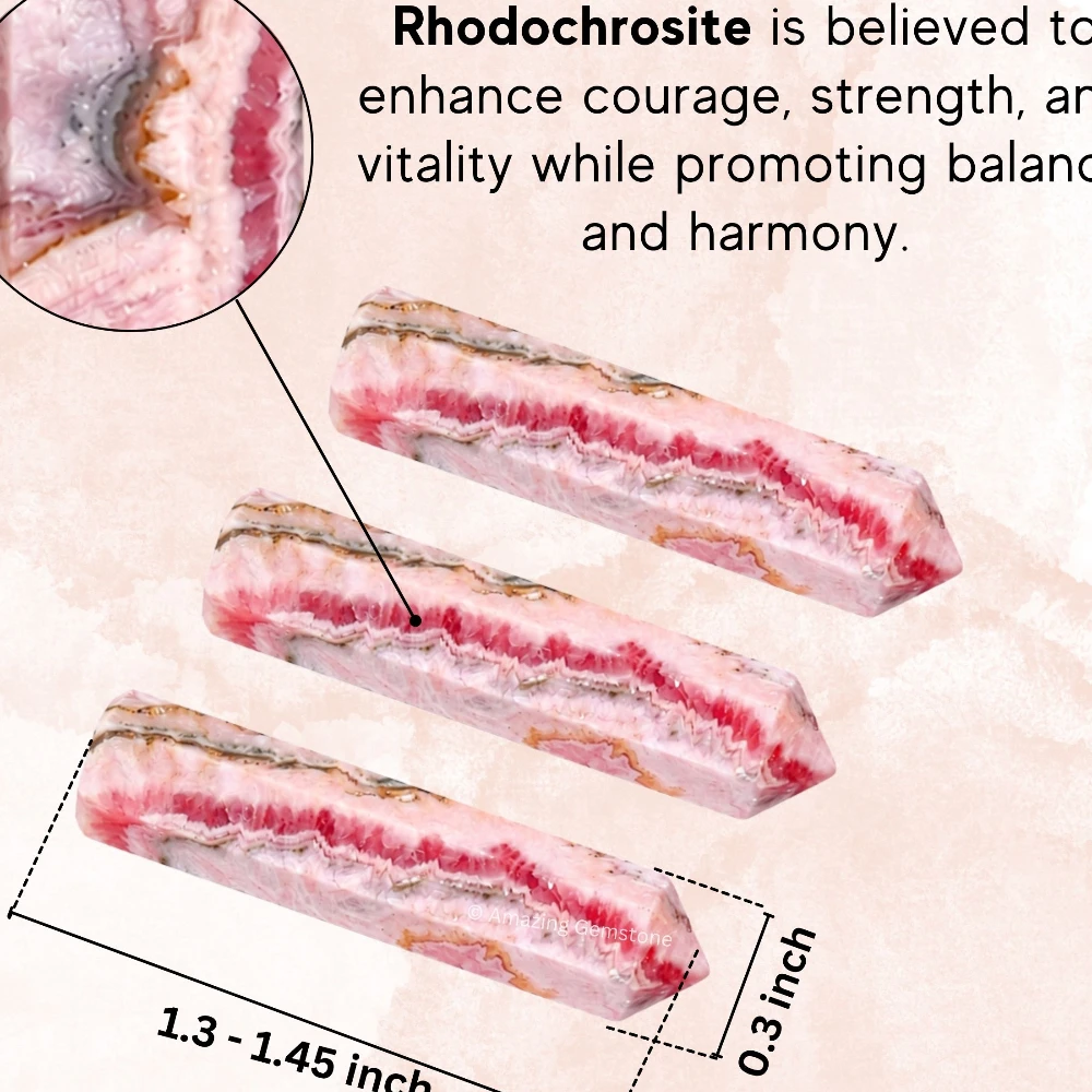 Rhodochrosite Pencil Points (Set of 3)