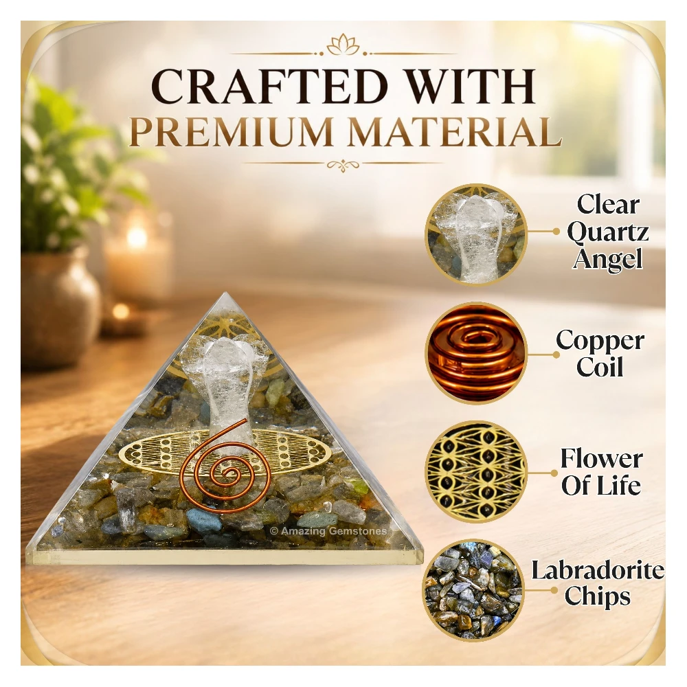 Labradorite Orgone Pyramid - Angel Glow in Dark