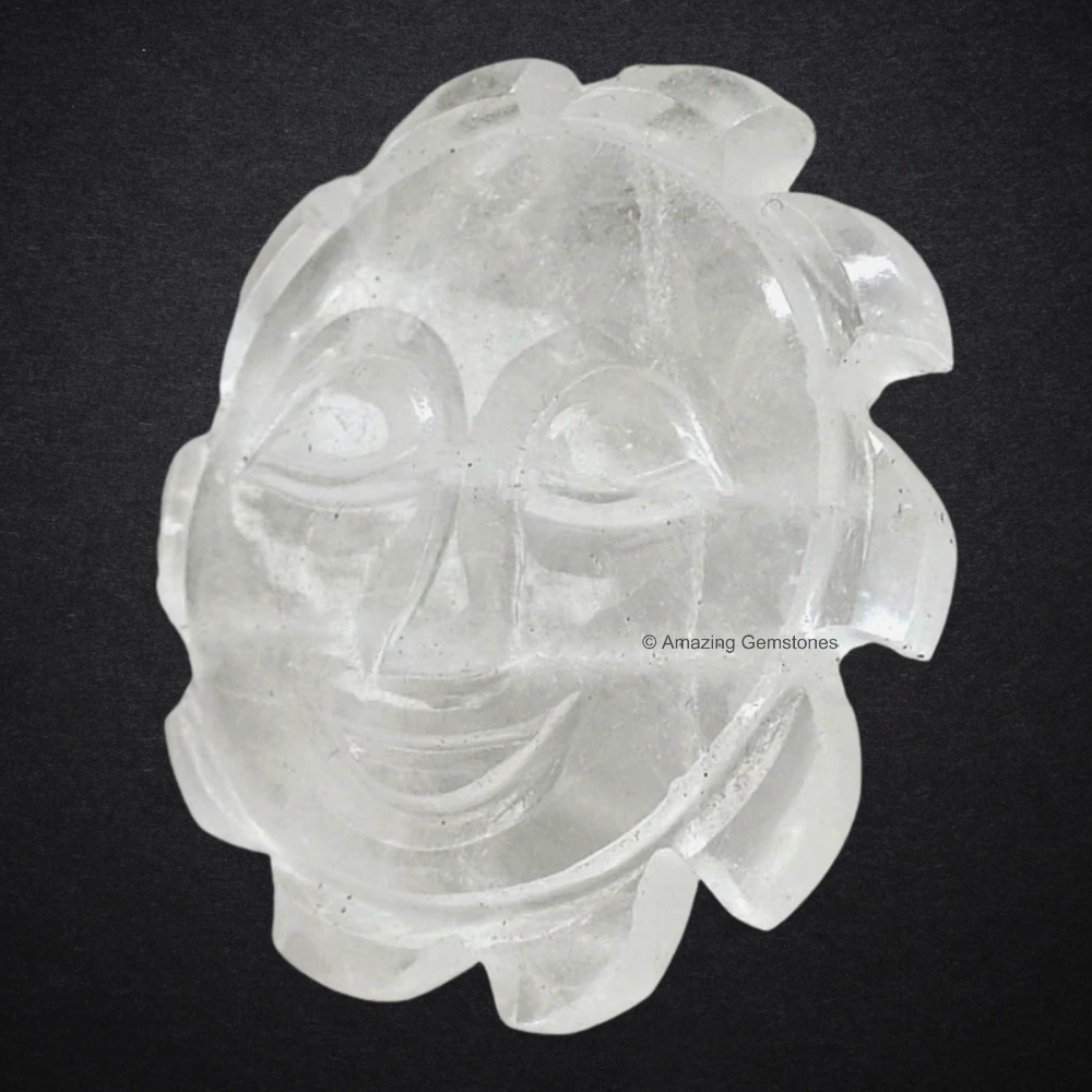 Clear Quartz Crystal Sun Face