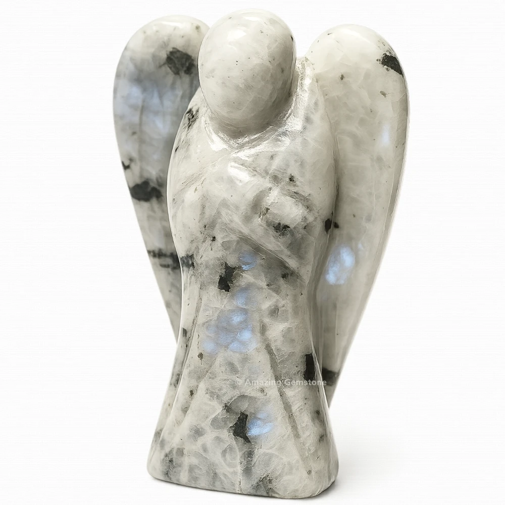 Rainbow Moonstone Angel Figurine (3 Inch)