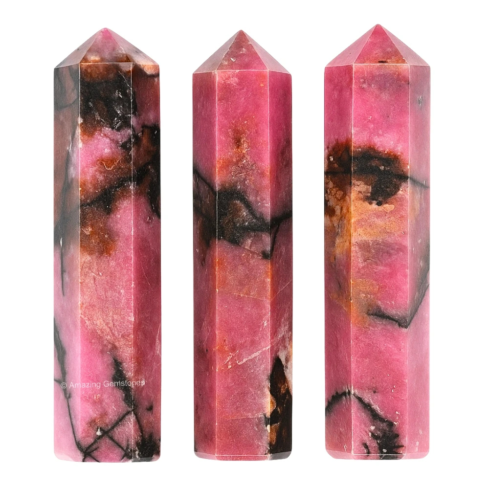 Rhodonite Pencil Points (Set of 3)