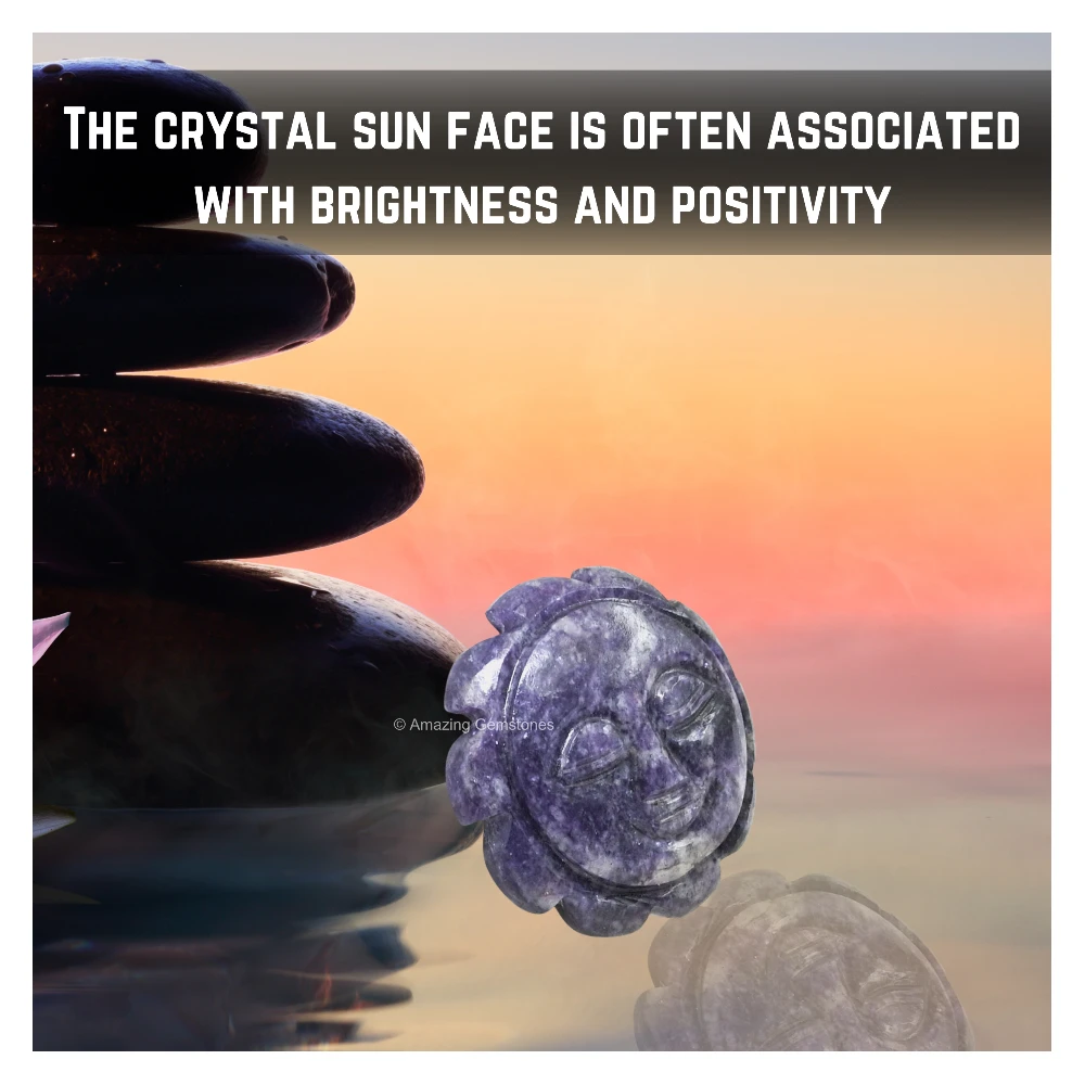 Lepidolite Crystal Sun Face