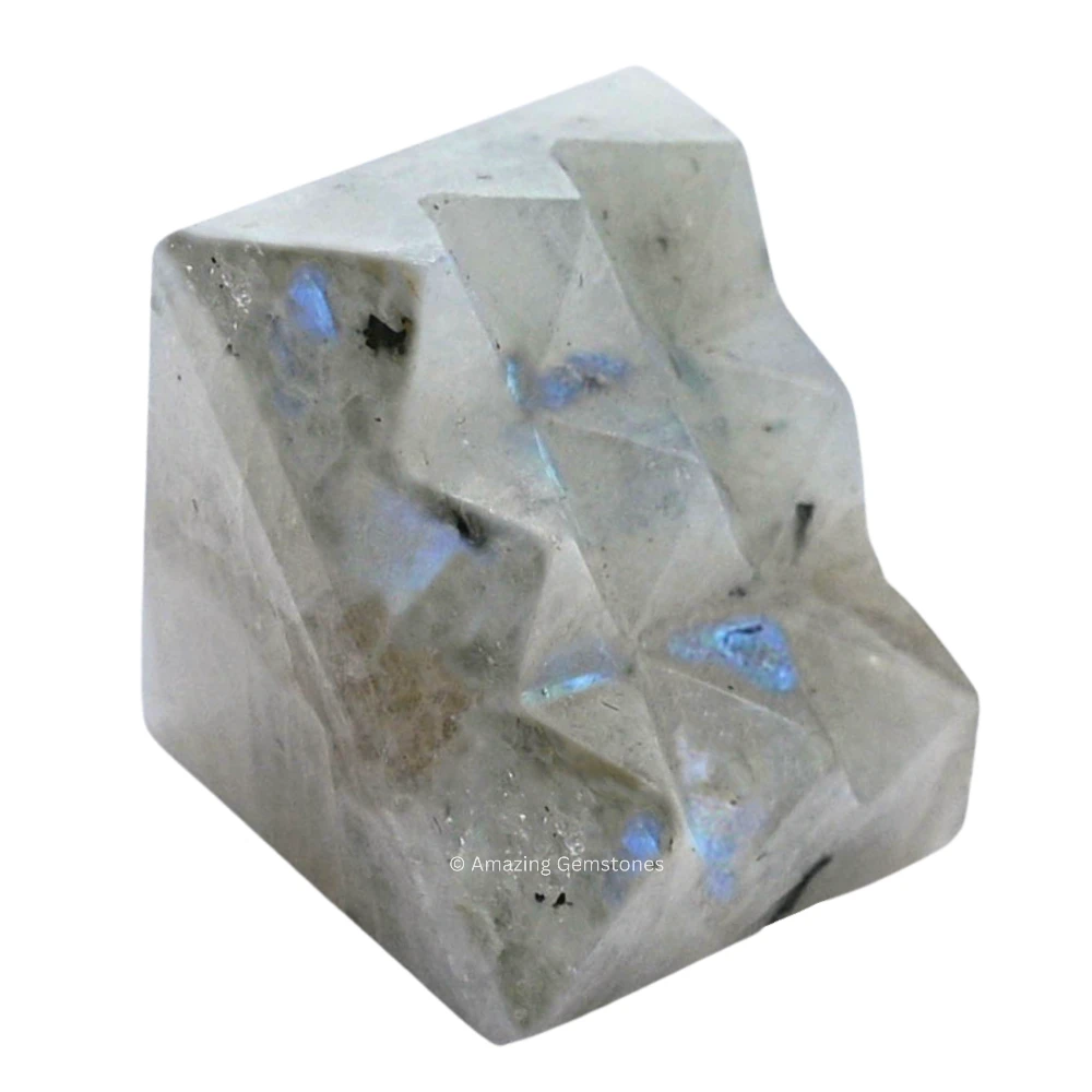 Rainbow Moonstone Pyramid - Under 9 Pyramid Plate