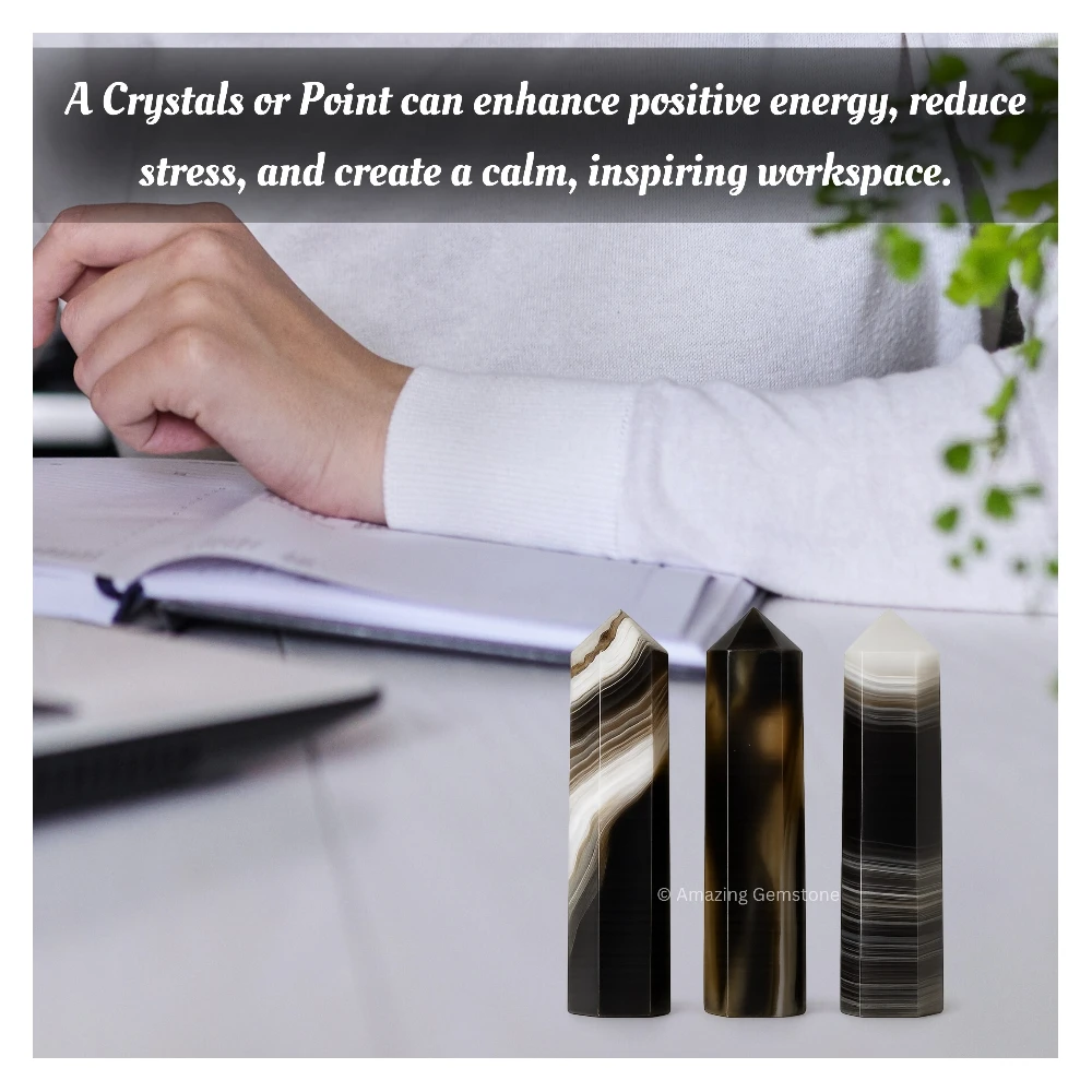Black Onyx Pencil Points (Set of 3)