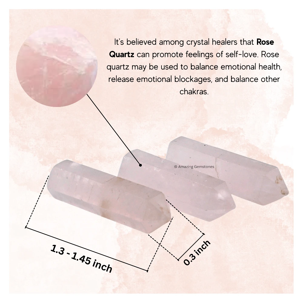 Rose Quartz Pencil Points (Set of 50)