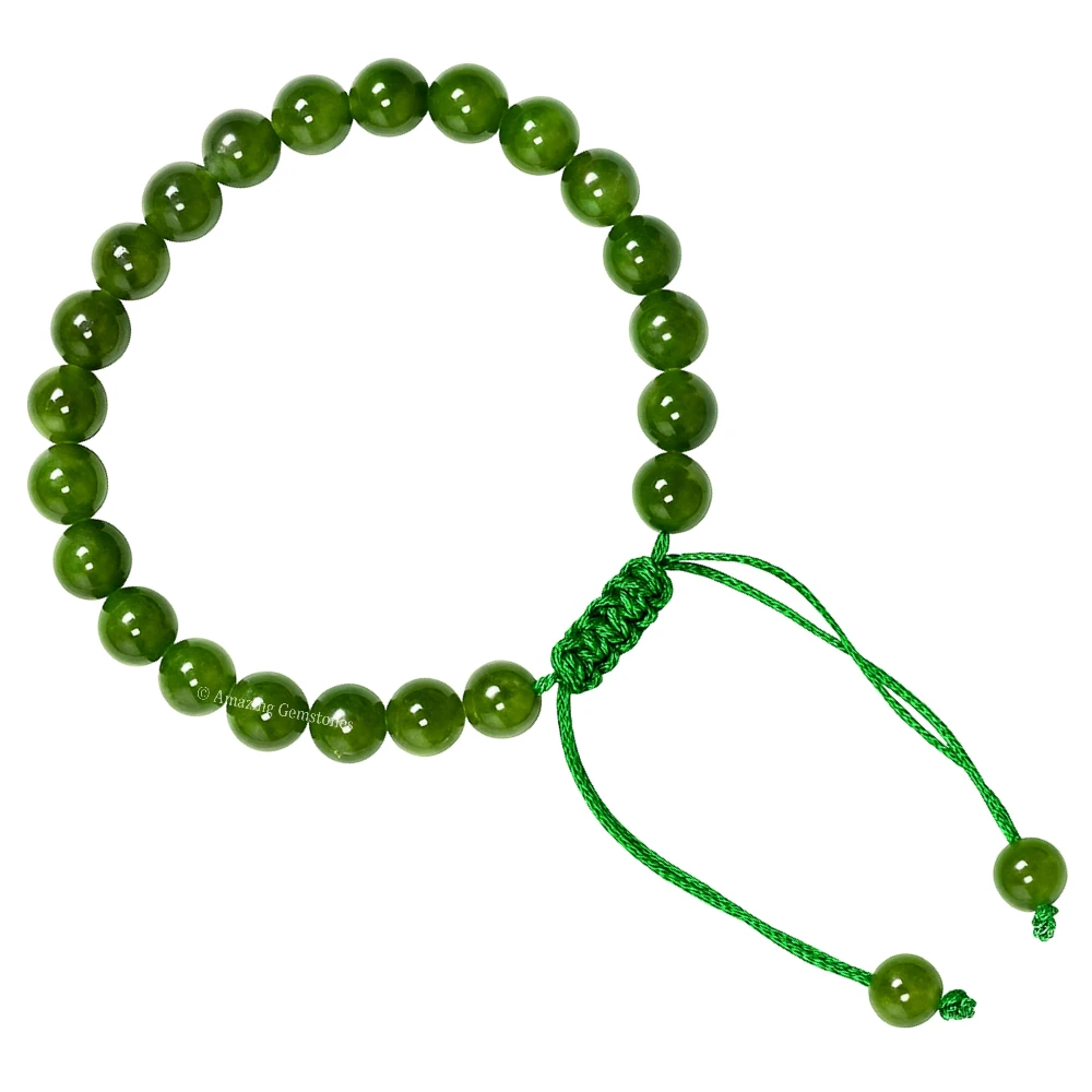 Nephrite Green Jade Bracelet (Adjustable)