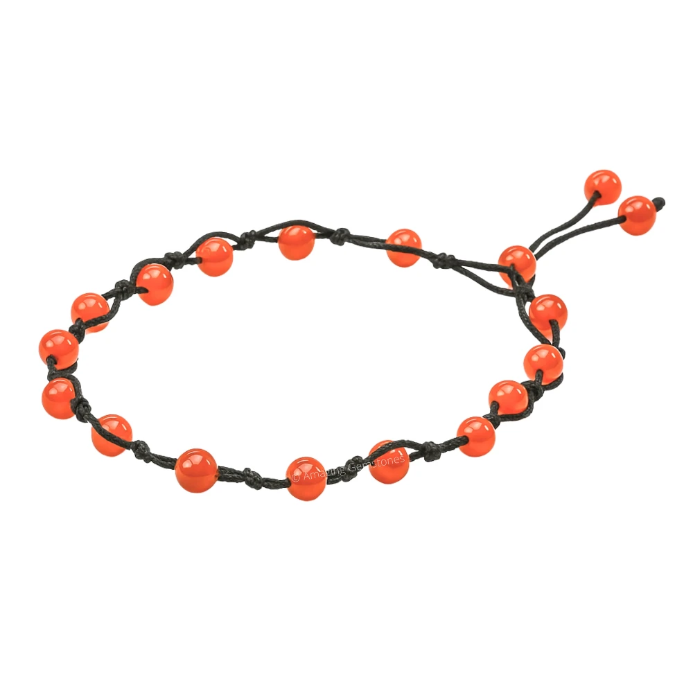 Carnelian Anklet (Hand Knotted)