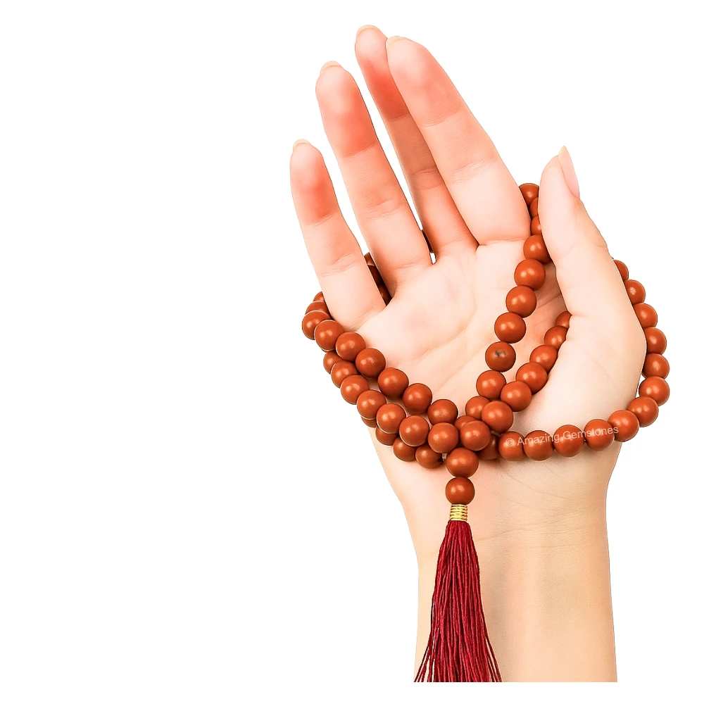 Red Jasper Mala (Without Knot)