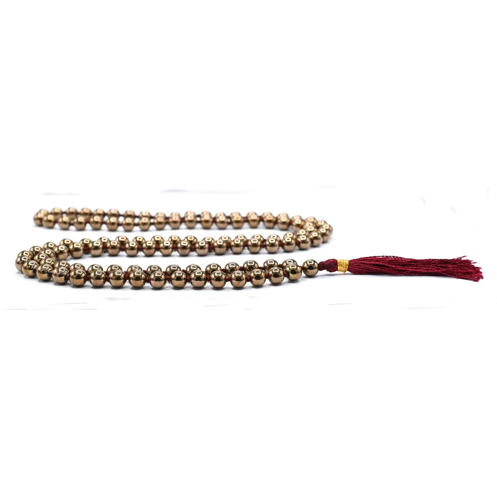 Copper Hematite Mala (Hand Knotted)