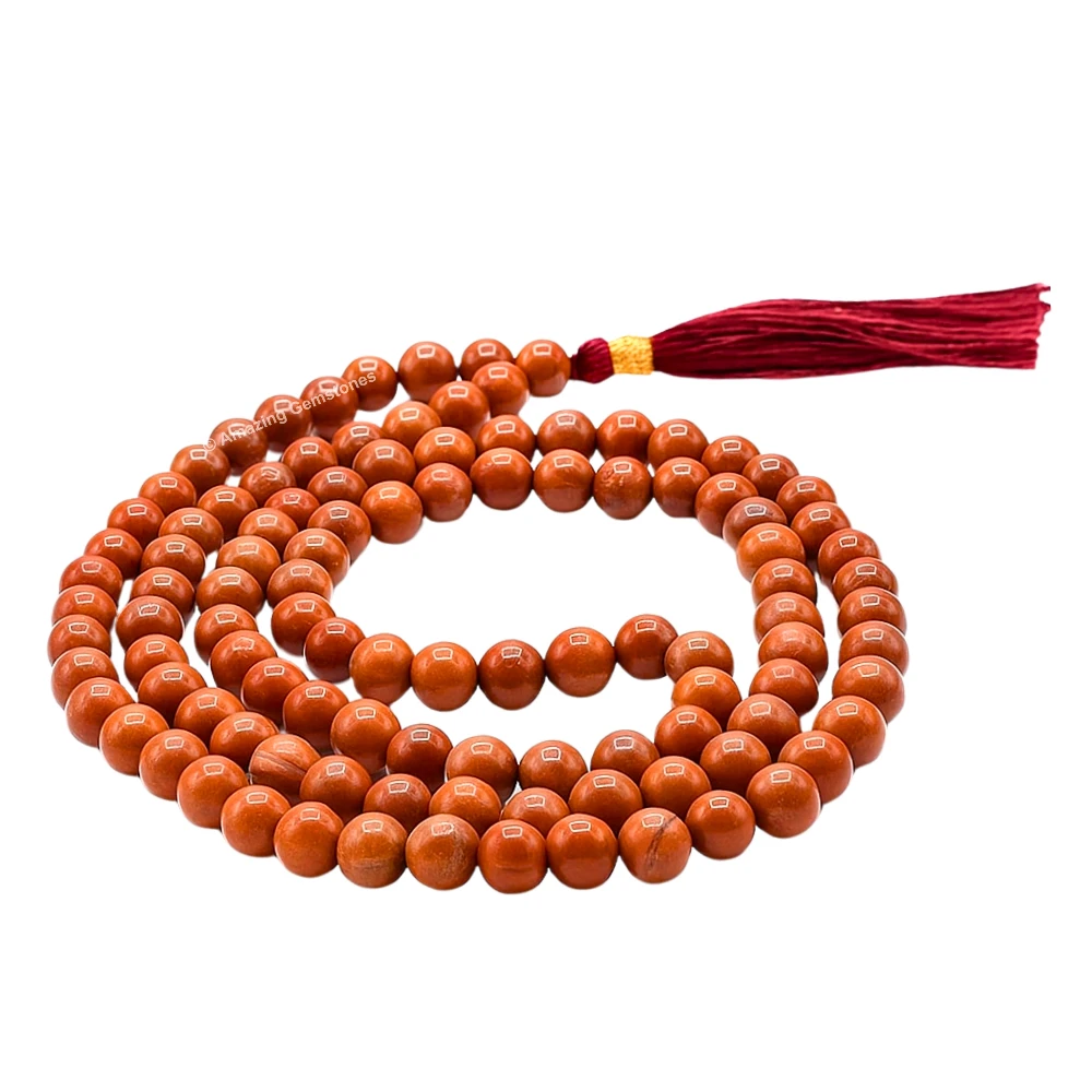 Red Jasper Mala (Without Knot)