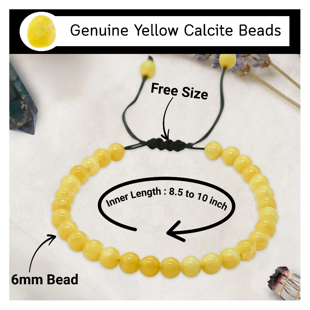 Yellow Calcite Anklet (Without Knot)
