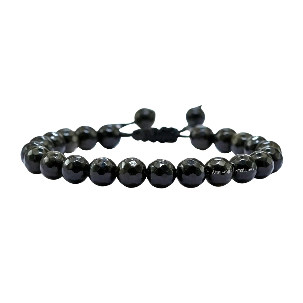 Golden Sheen Obsidian Bracelet (Faceted-Adjustable)
