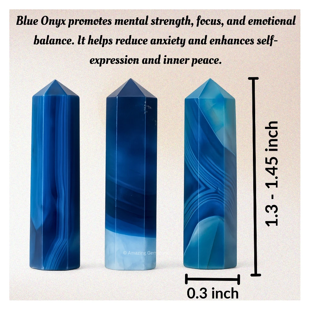 Blue Onyx Pencil Points (Set of 3)