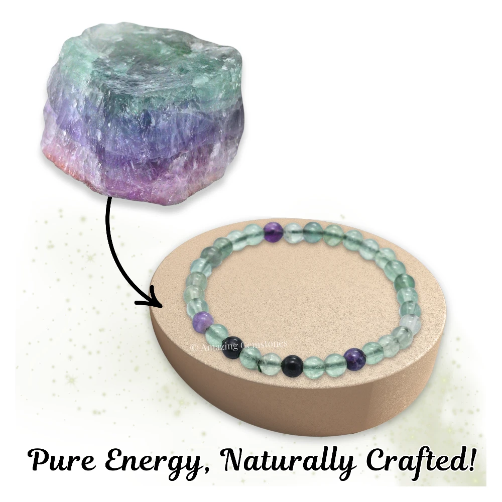 Multi Fluorite Healing Crystal Bracelets - 6mm Beads