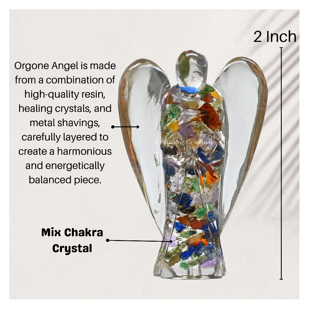 Mix Chakra Orgone Angel Figurine (2 Inch)