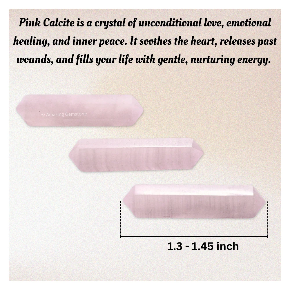 Pink Calcite Pencil Points (Double Terminated) (Set of 3)