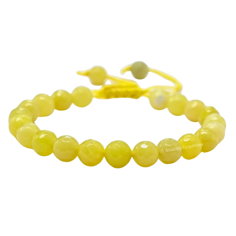 Lemon Jade Bracelet (Faceted) (Adjustable)