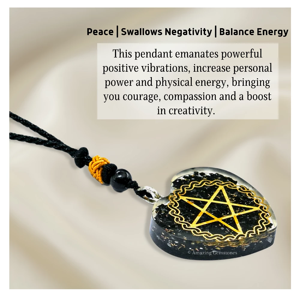 Shungite Necklace - Star (Heart)