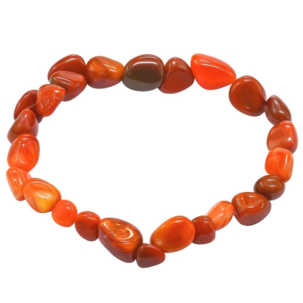Red Jasper Tumbled Stone Bracelet (Stretchable)