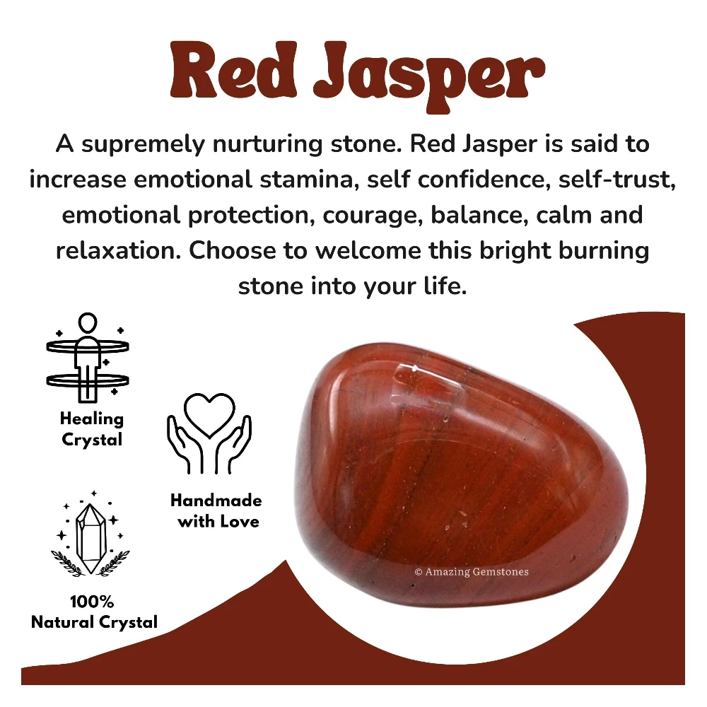 Tumbled Red Jasper Crystals Stones (1 oz)