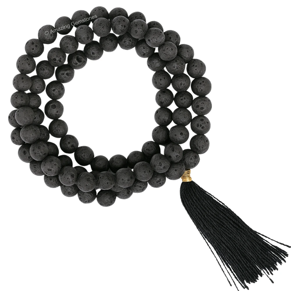 Lava Stone Mala (Without Knot)
