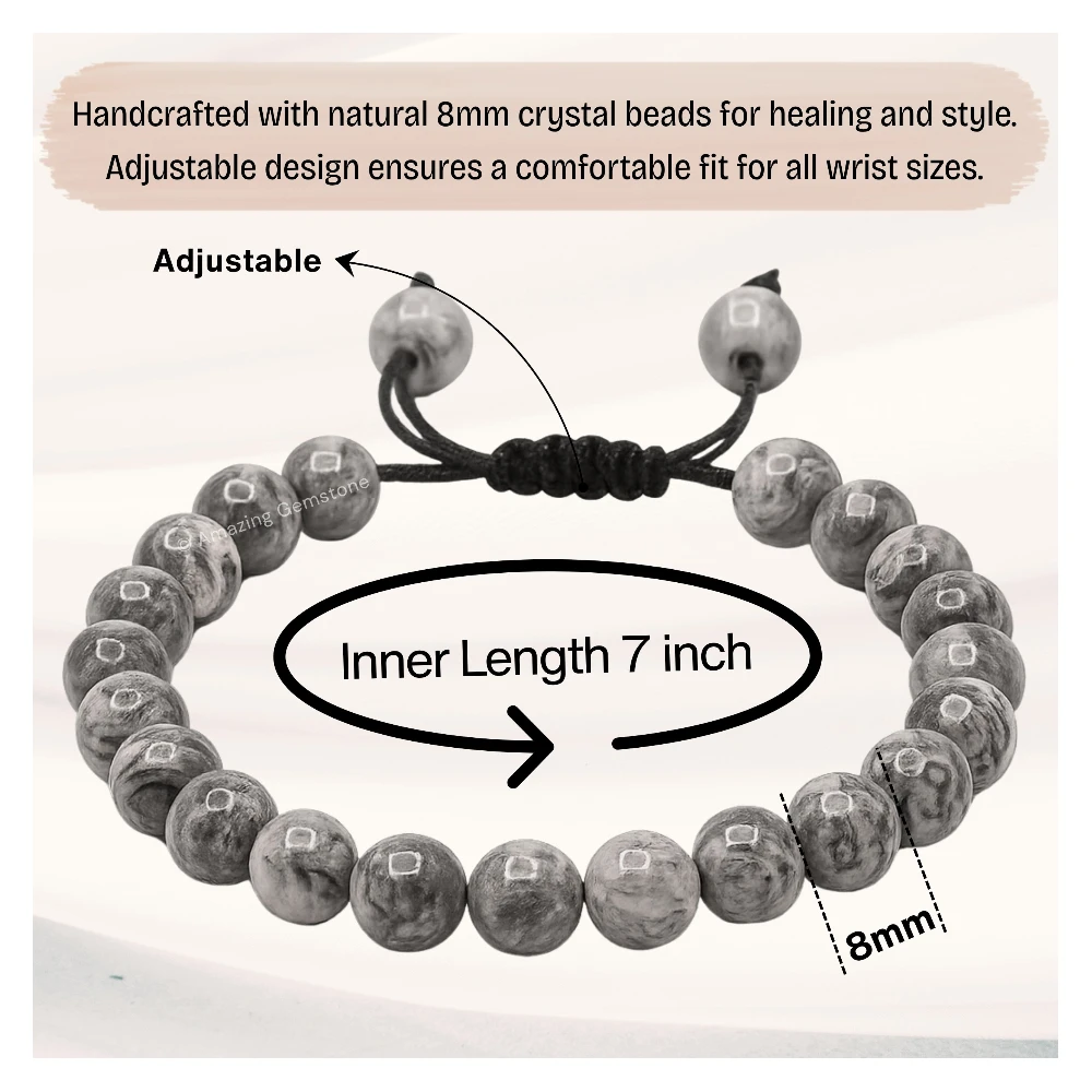 Map Stone Bracelet (Adjustable)