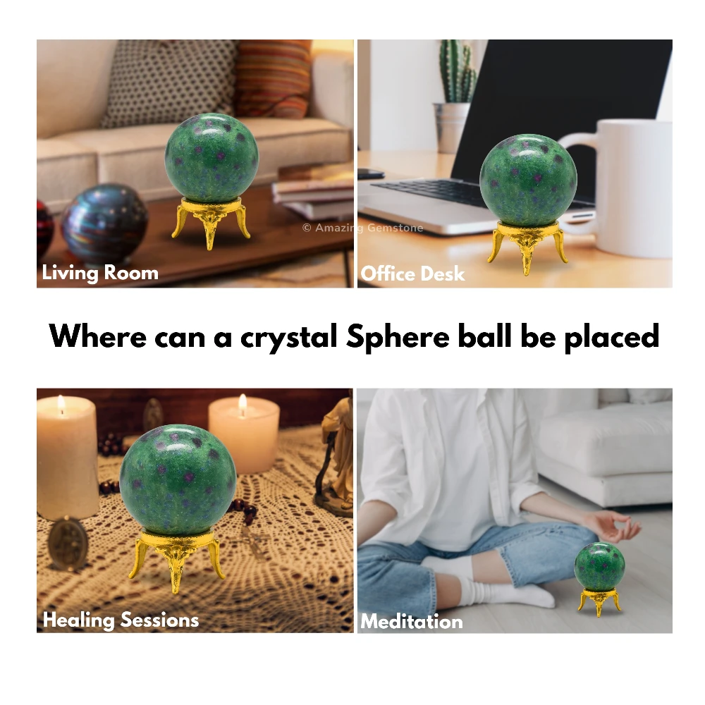 Ruby Zoisite Sphere (1.5 Inch)