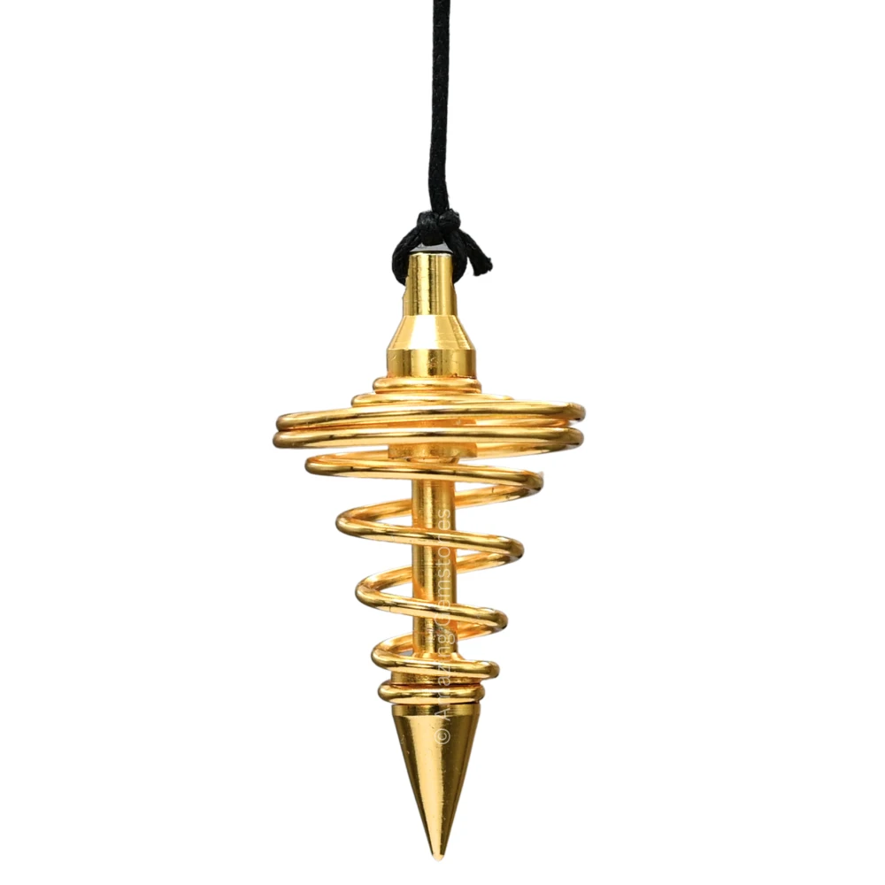 Copper Metal Pendulum - Gold Spiral Point (MP62)