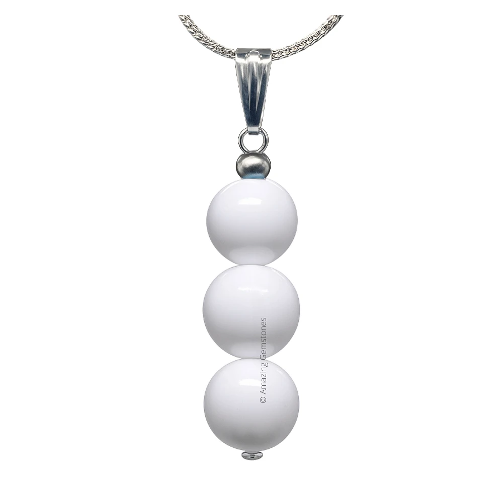 Mother of Pearl Bead Pendant (Silver)
