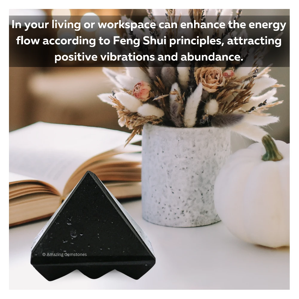 Black Tourmaline Lemurian Pyramid - Under 9 Pyramid Plate