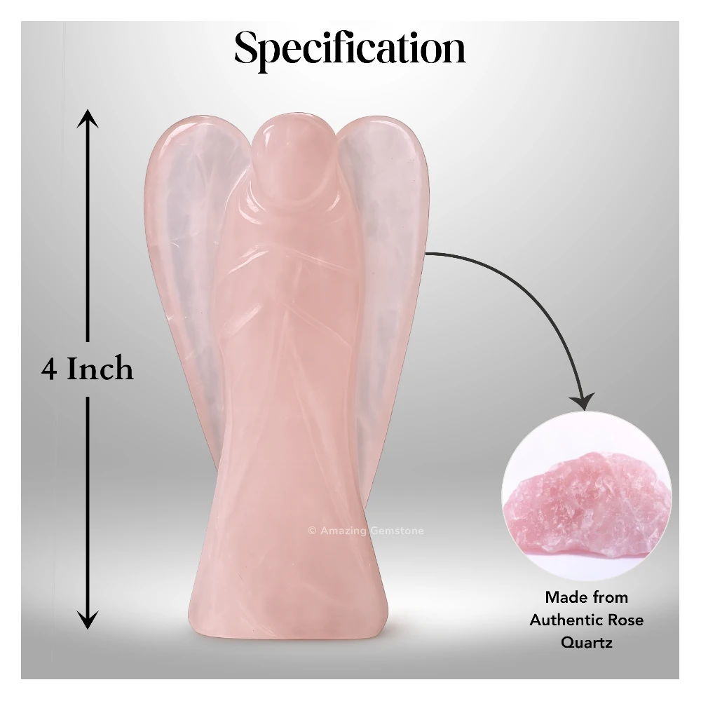 Rose Quartz Angel Figurine (4 Inch)