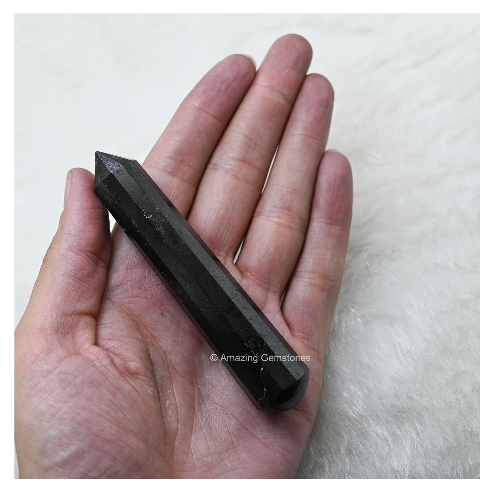 Black Tourmaline Wand (Faceted)