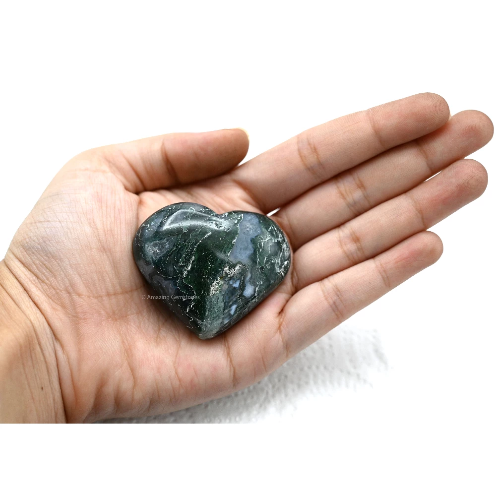 Moss Agate Heart