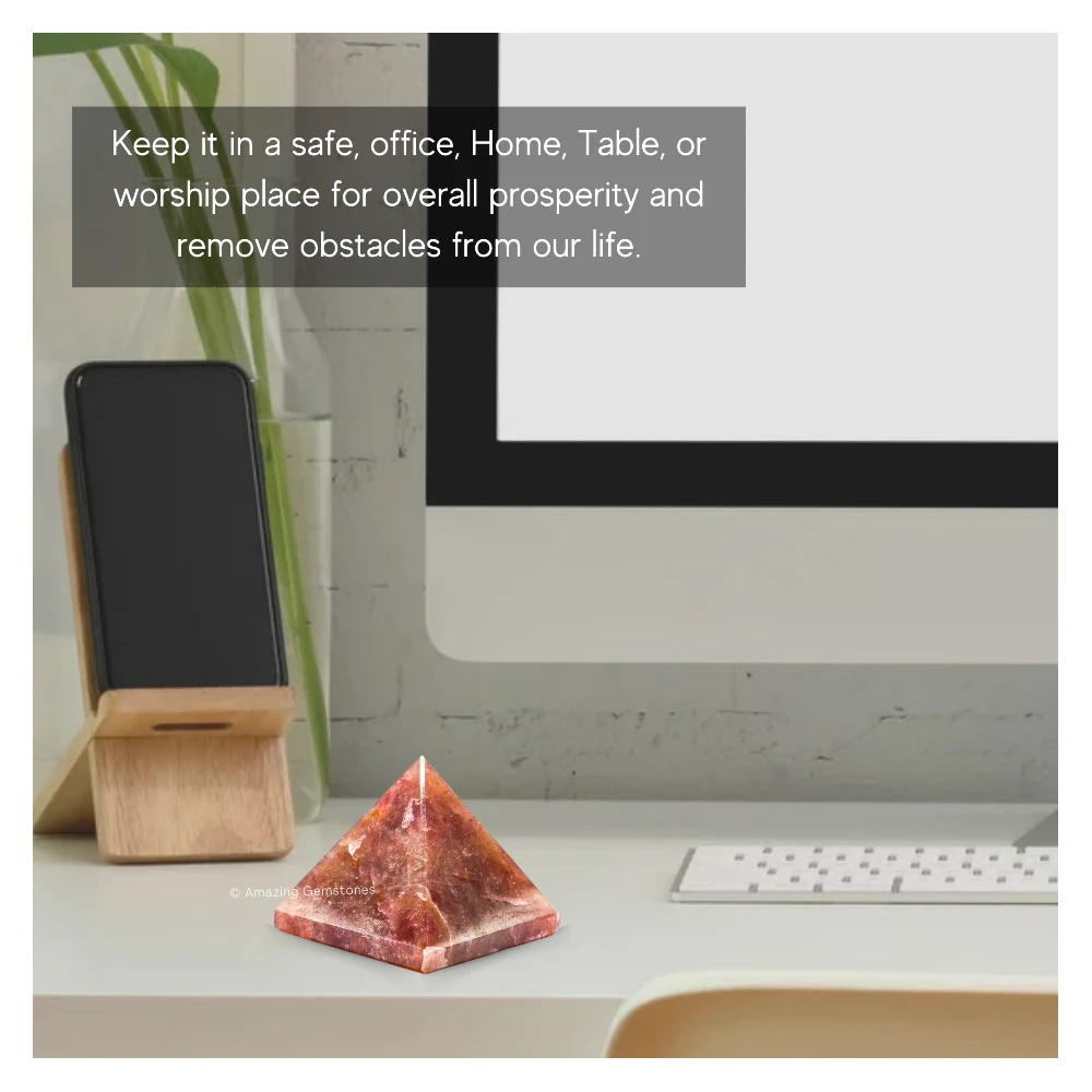 Strawberry Quartz Pyramid (2 Inch)