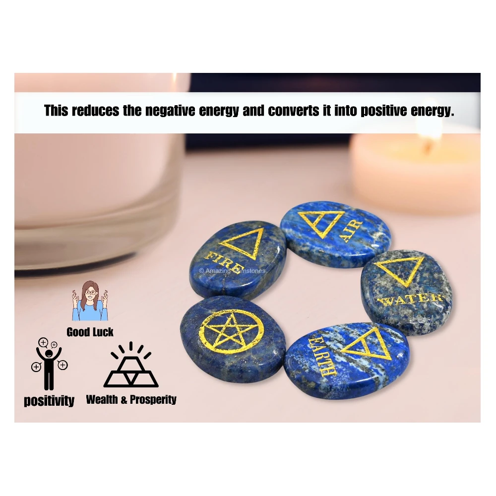 Lapis Lazuli Fifth Element Stones (Set of 5)