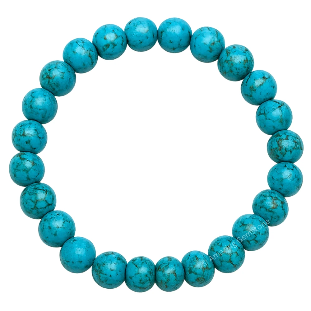Magnesite Turquoise Bracelet (Strechable)