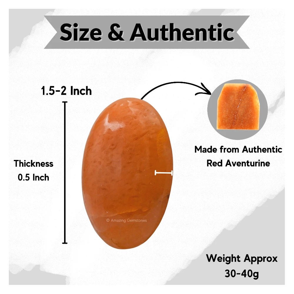 Red Aventurine Palm Stone