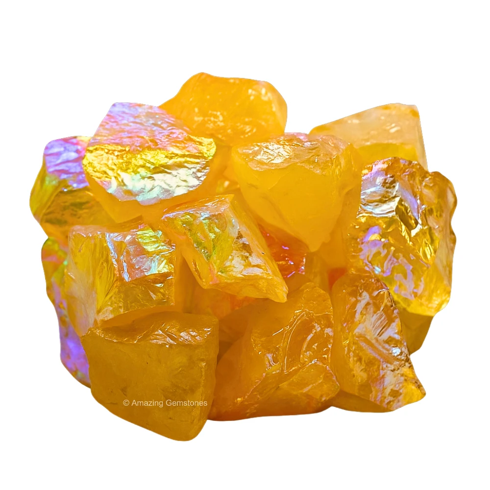 Yellow Aura Quartz Raw Crystals (5 Pieces)