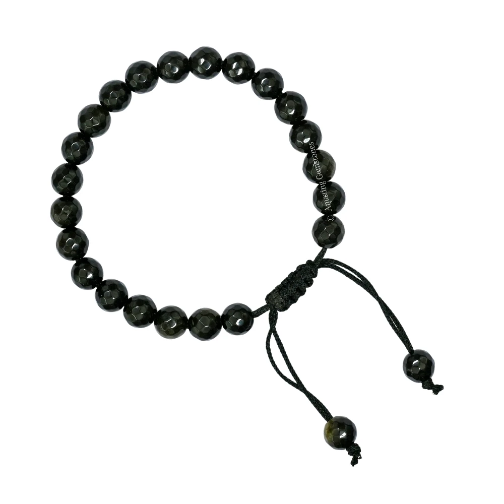 Golden Sheen Obsidian Bracelet (Faceted-Adjustable)