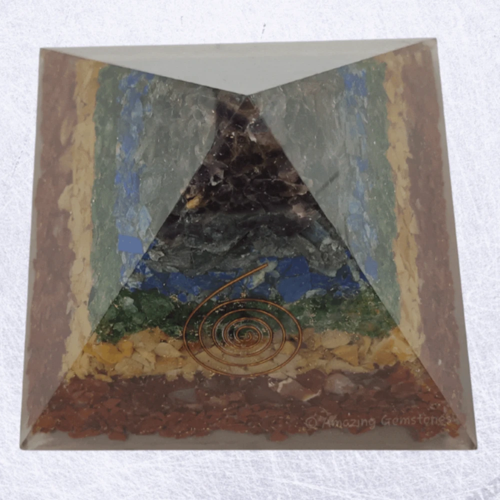 7 Chakra Orgone Pyramid (Extra Large)