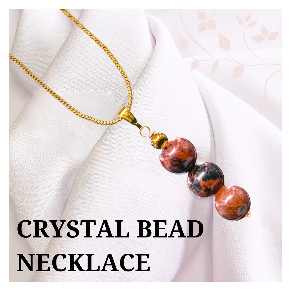 Mahogany Obsidian Bead Pendant (Gold)