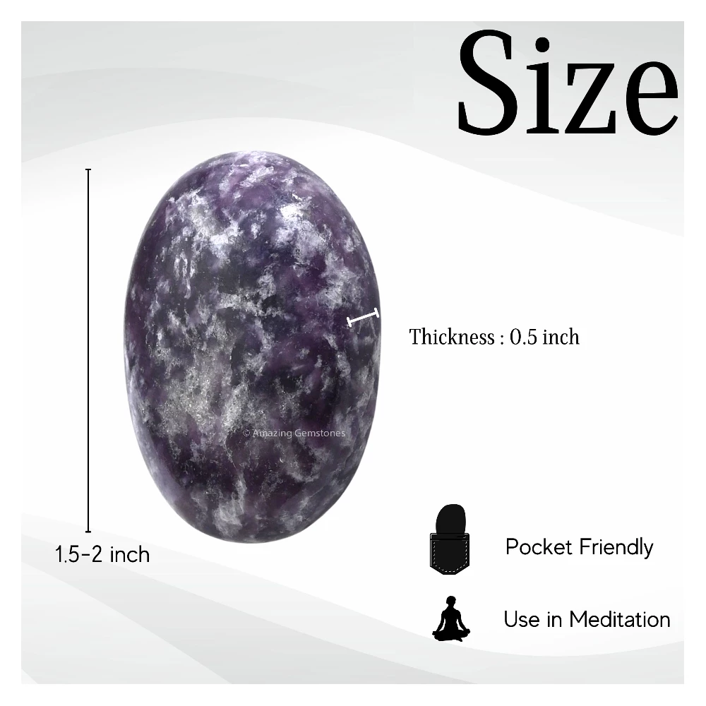 Lepidolite Palm Stone
