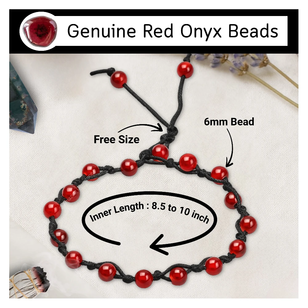 Red Onyx Anklet (Hand Knotted)