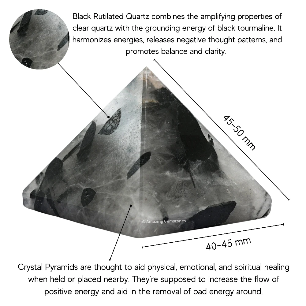 Black Rutilated Quartz Pyramid (2 Inch)