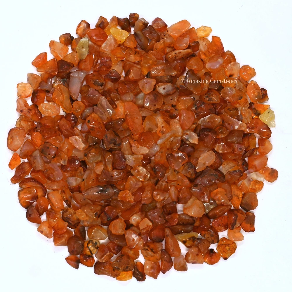 Carnelian Chips - Pre Drilled