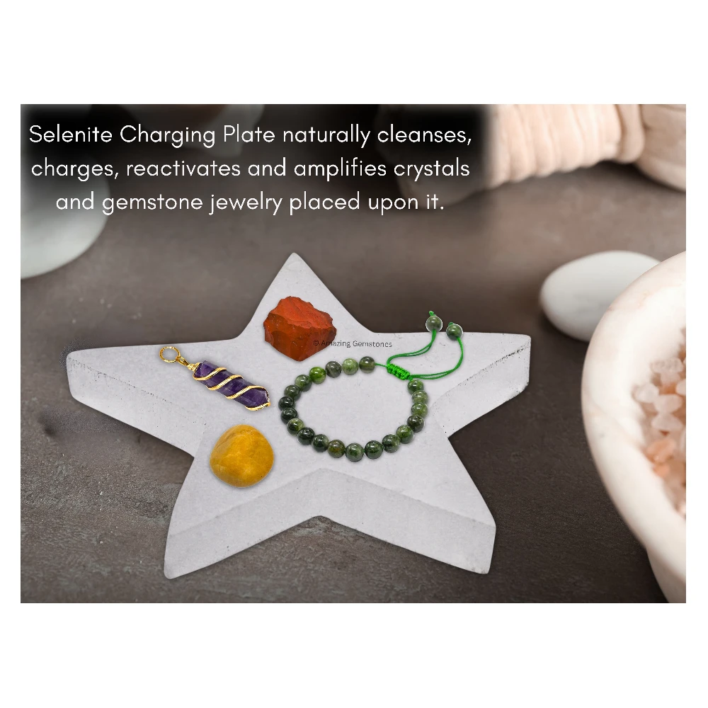 Selenite Charging Plate - Star (4 Inch)