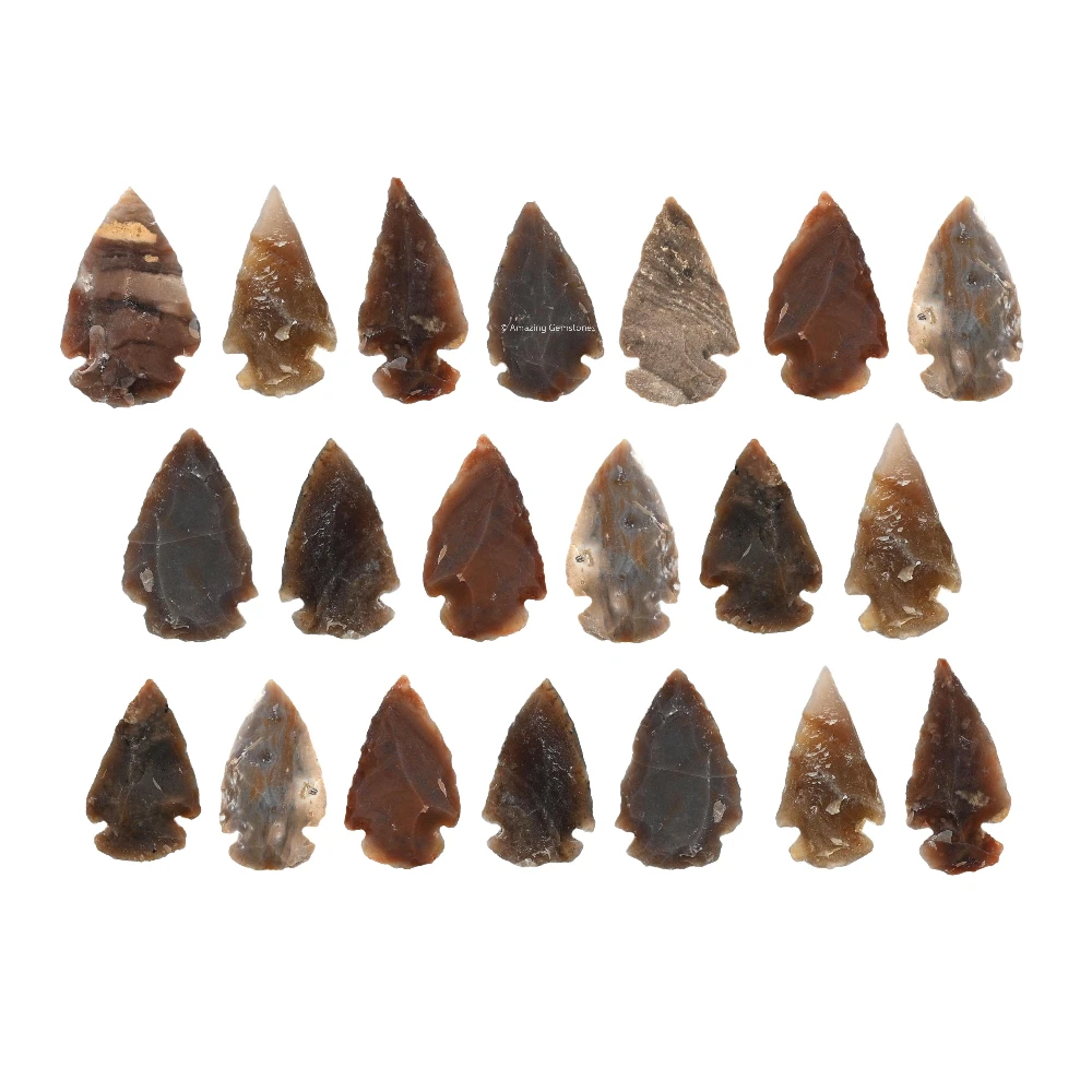 Fancy Jasper Crystal Arrowhead - 1" to 1.5" (20 Pieces)
